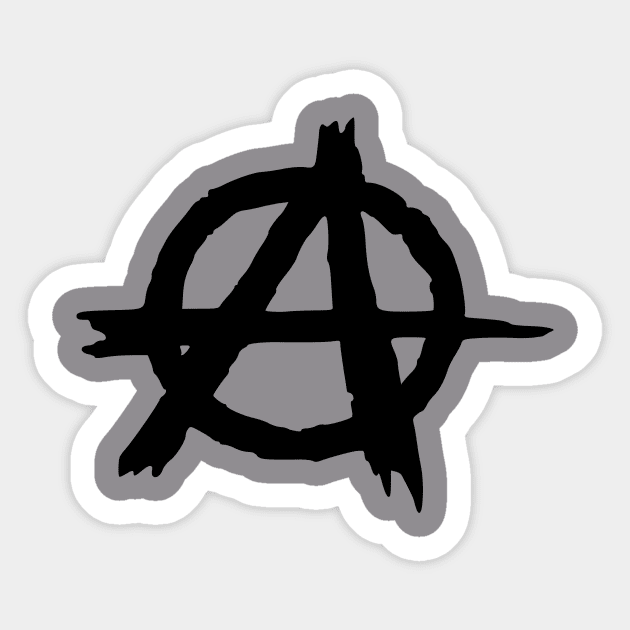 Black Anarchy Sign Sticker by Awesome Funny T-Shirts